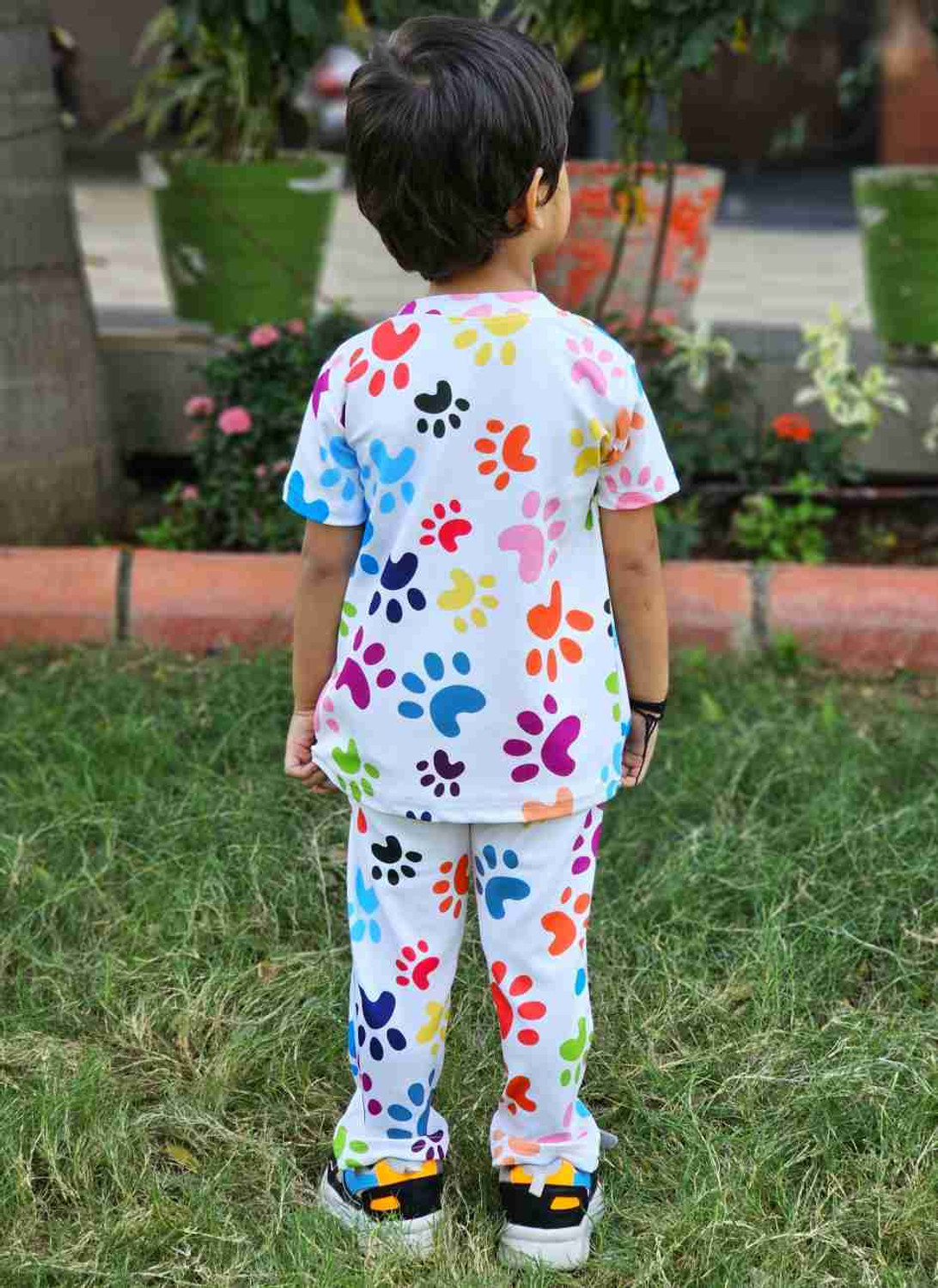 Image of Astylor Baby Boys & Baby Girls Casual T-shirt Trouser (White)