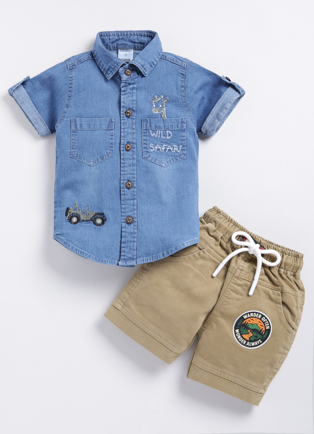 Image of ZADMUS Baby Boys Casual T-shirt Shorts (Brown)