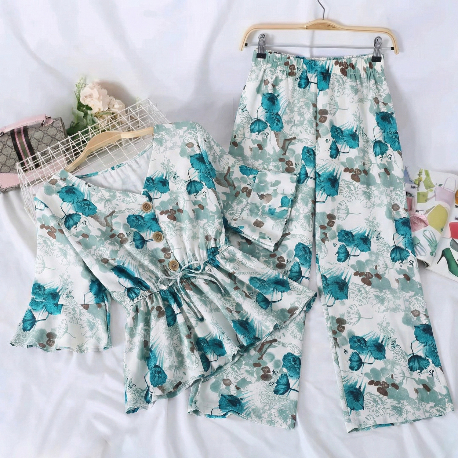 Image of Anadiya Fashion Girls Party(Festive) Pant Top (Auqa Blue)
