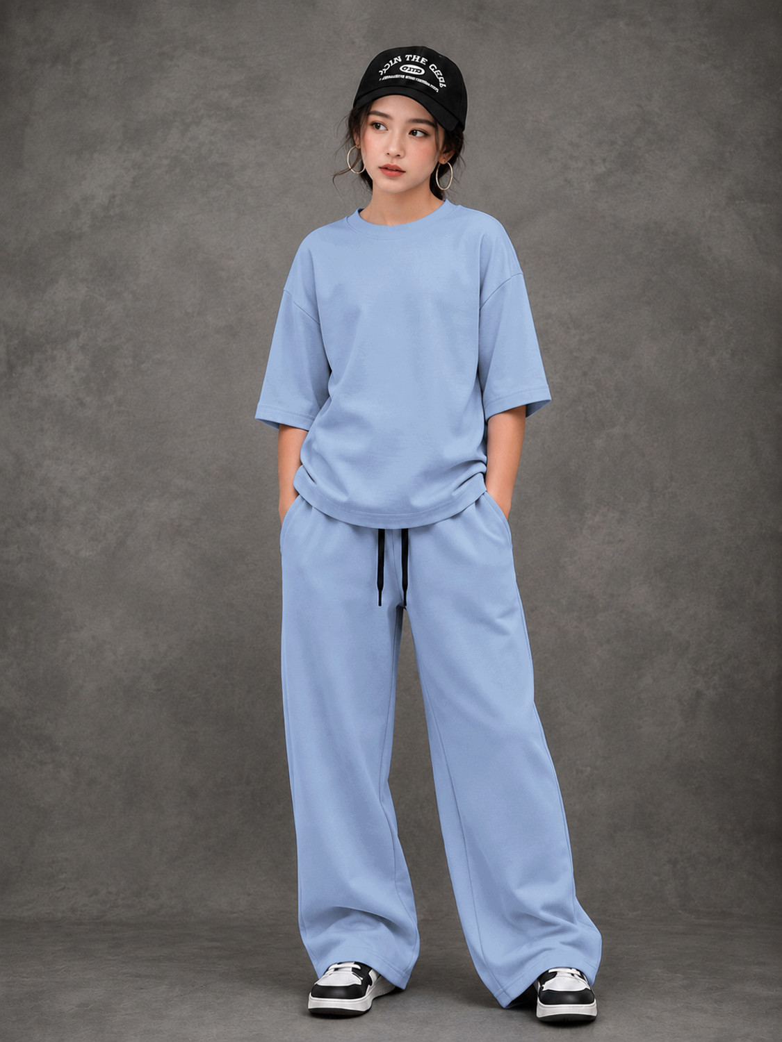 Image of DRITI Baby Girls Casual T-shirt Jeans (SKY BLUE)