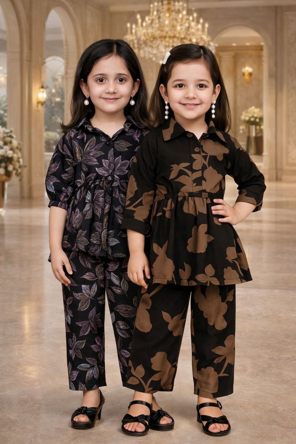 Image of Vasudha Fashion Hub Girls Casual Top Pant (BLACK)