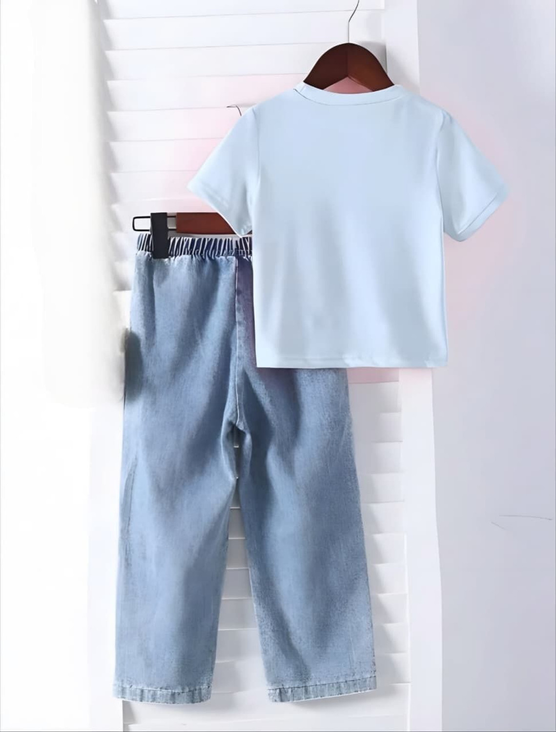 Image of DRITI Baby Girls Casual T-shirt Jeans (SKY BLUE)