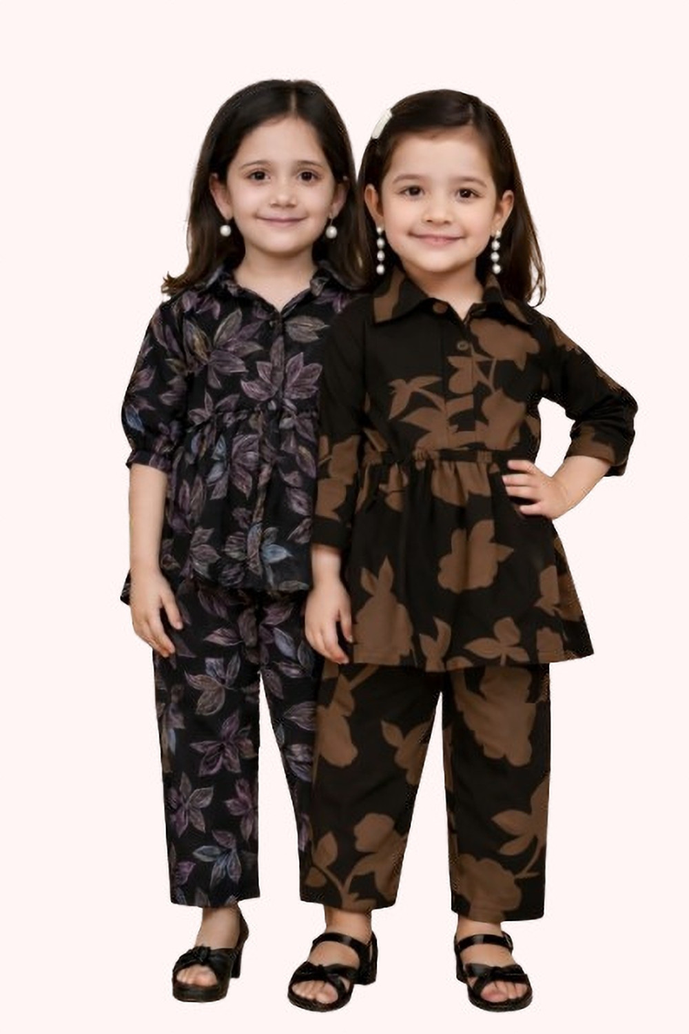 Image of Vasudha Fashion Hub Girls Casual Top Pant (BLACK)