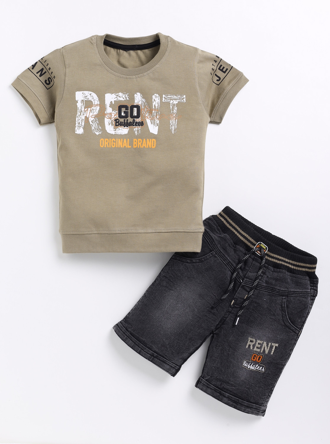 Image of ZADMUS Baby Boys Casual T-shirt Shorts (Brown)