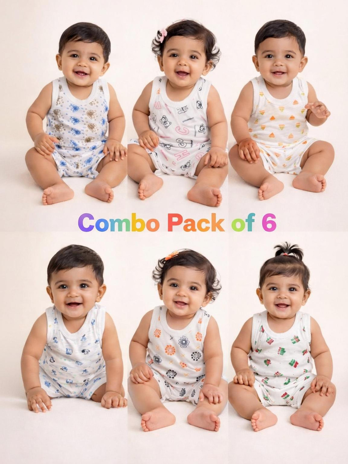 Image of MAHADEV SELECTION Baby Boys & Baby Girls Casual Top Shorts (Multicolor, Pack of 5)