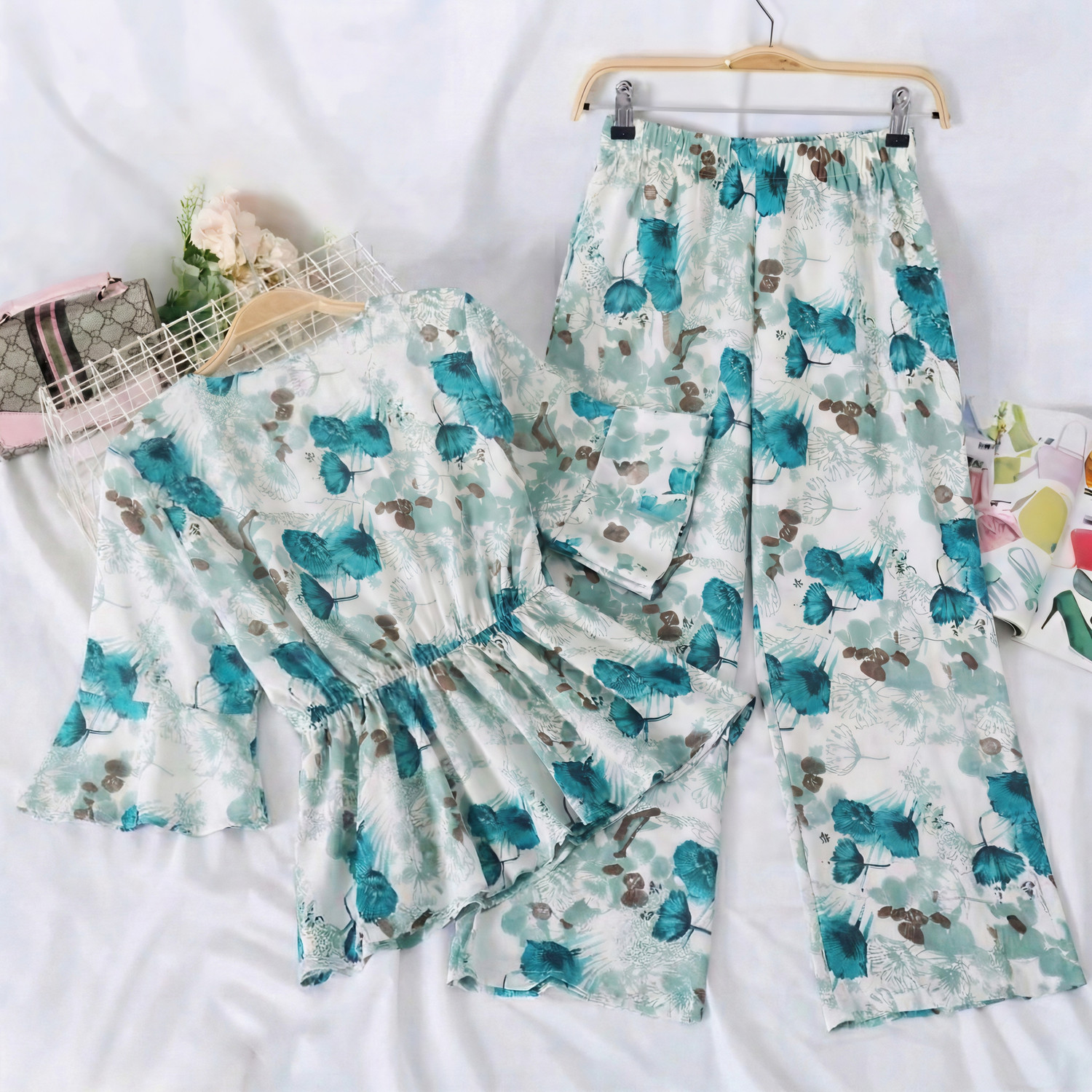 Image of Anadiya Fashion Girls Party(Festive) Pant Top (Auqa Blue)
