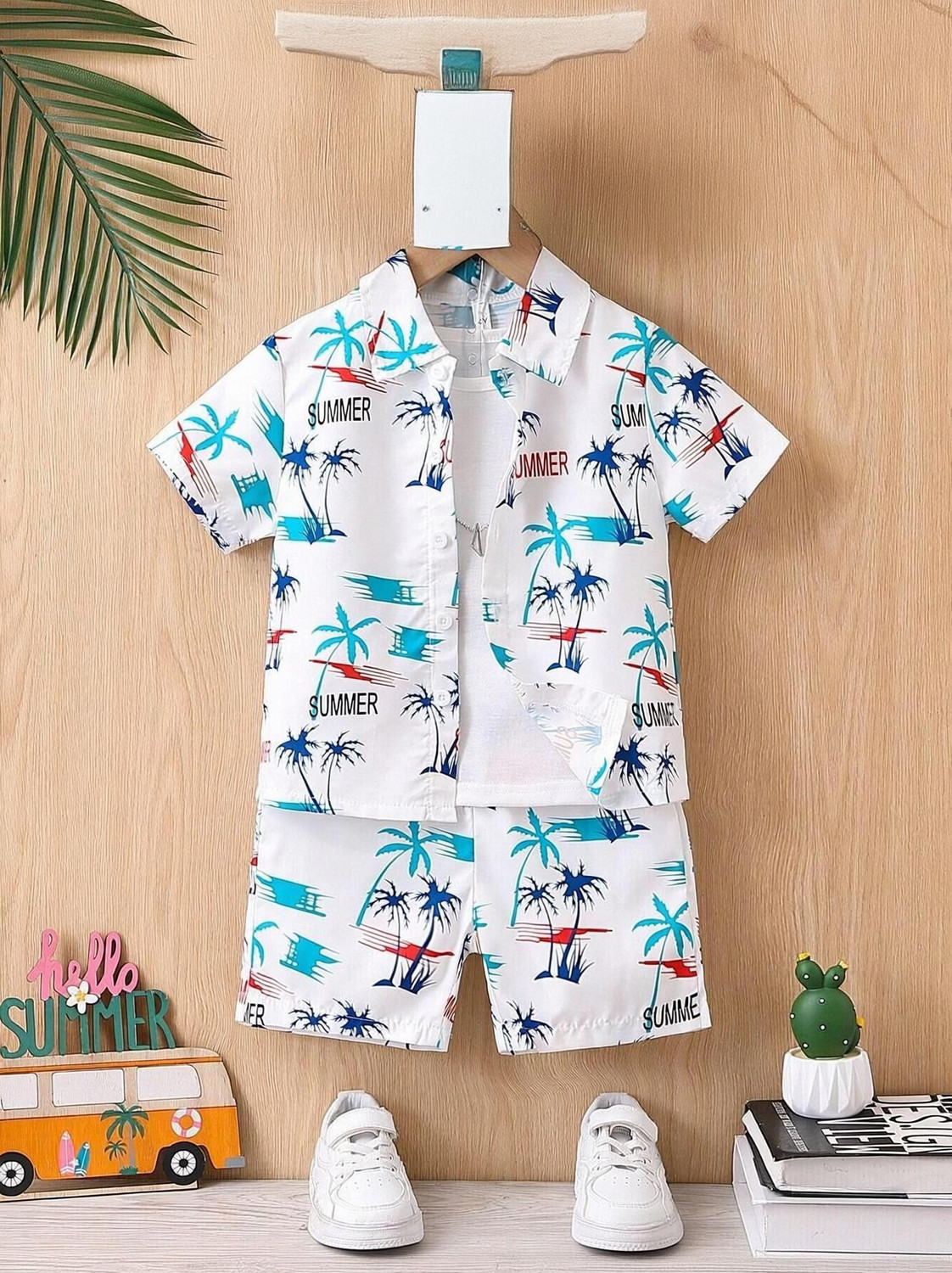 Image of The Fashion Prime Boys Party(Festive) Shirt Shorts (Cream 1)