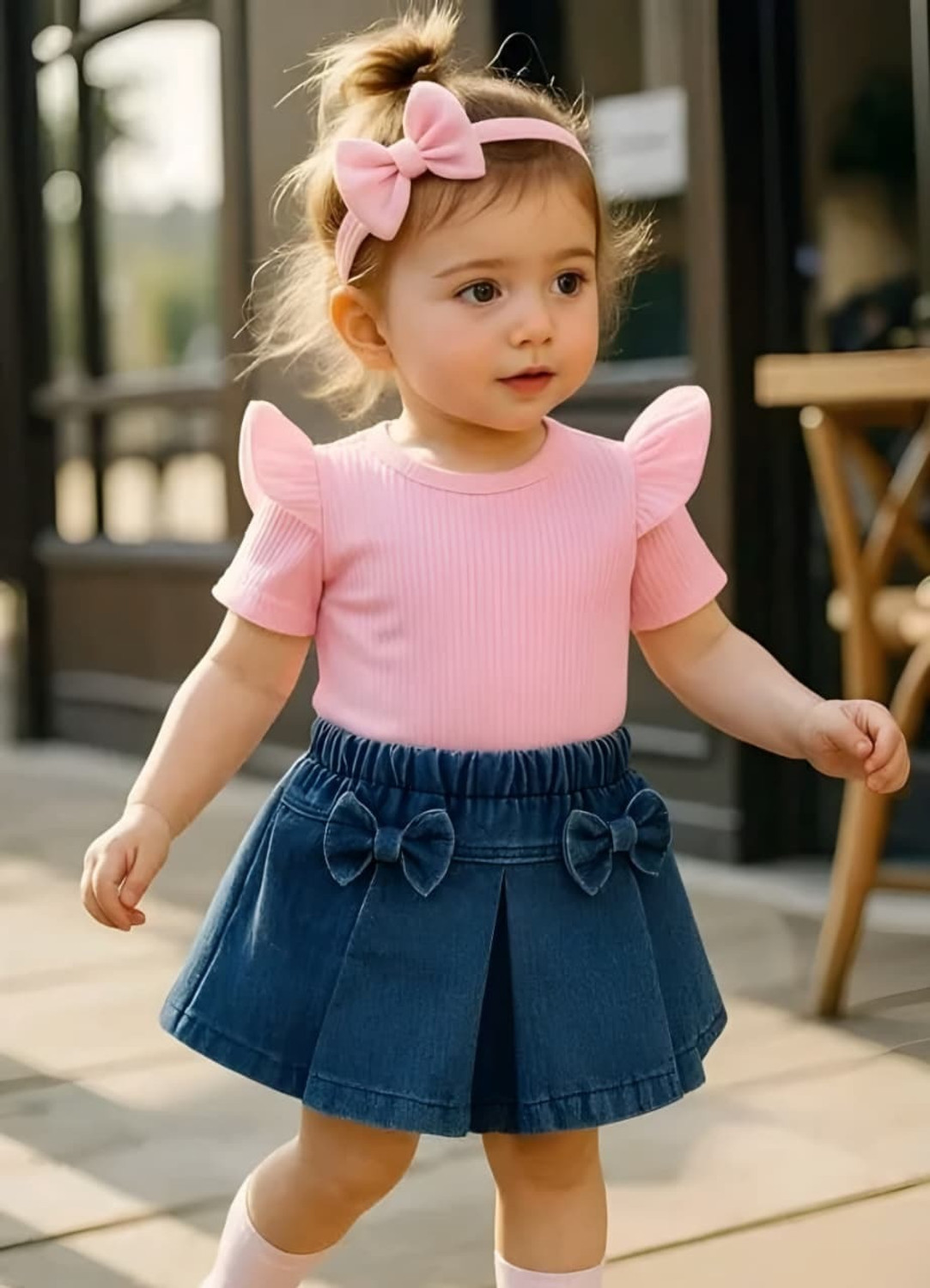 Image of DRITI Baby Girls Casual Top Skirt (PINK)
