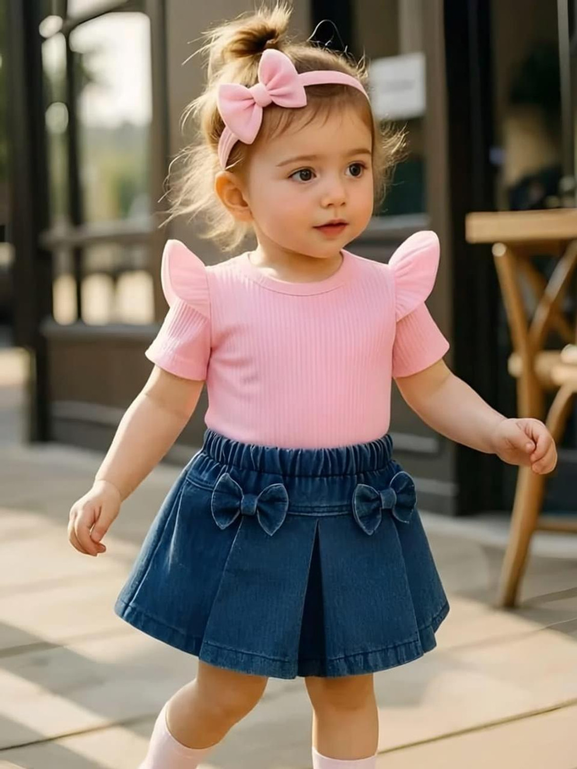 Image of DRITI Baby Girls Casual Top Skirt (PINK)