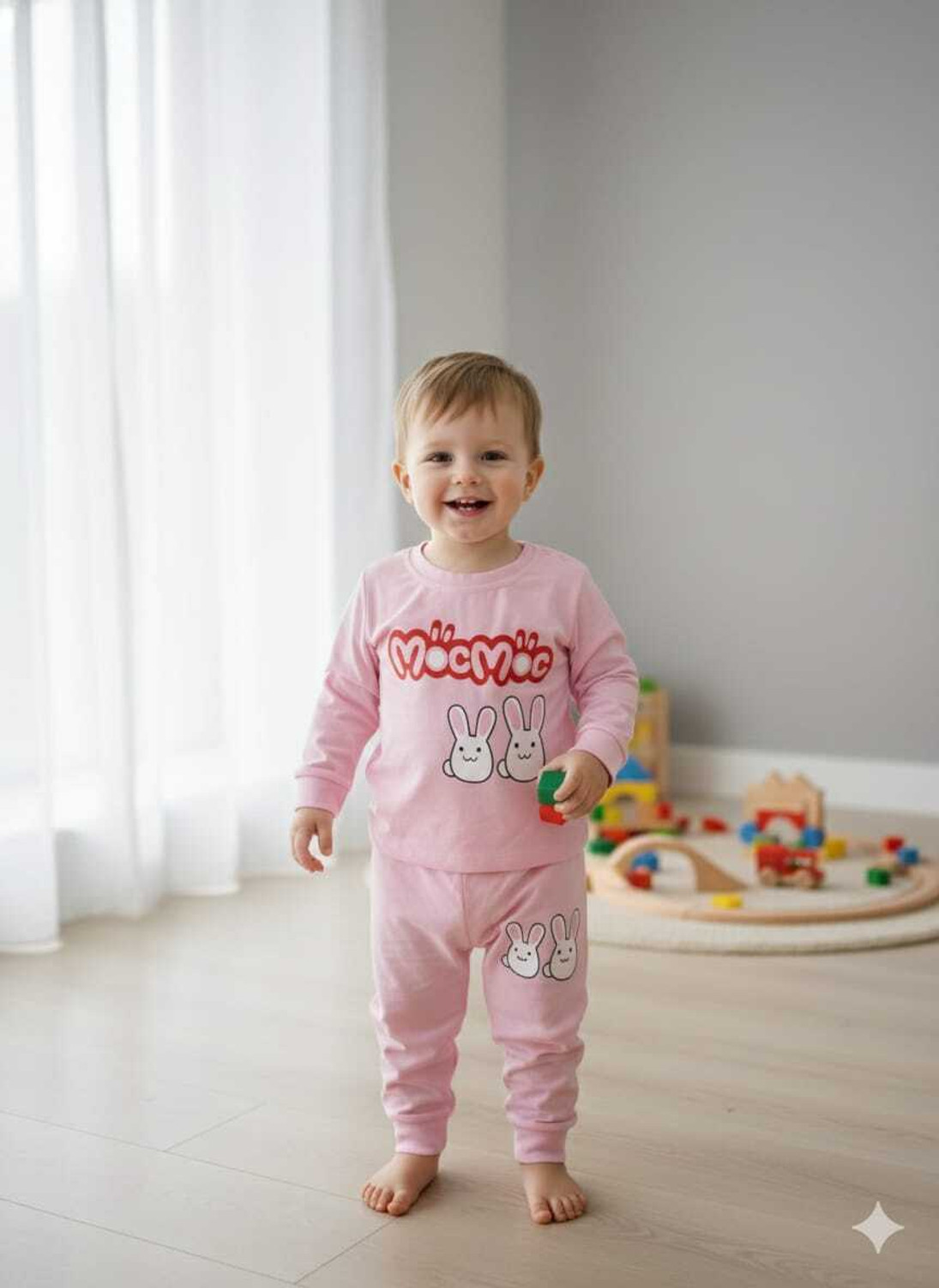 Image of Cute N Tight Baby Boys & Baby Girls Casual T-shirt Track Pants (Grey)