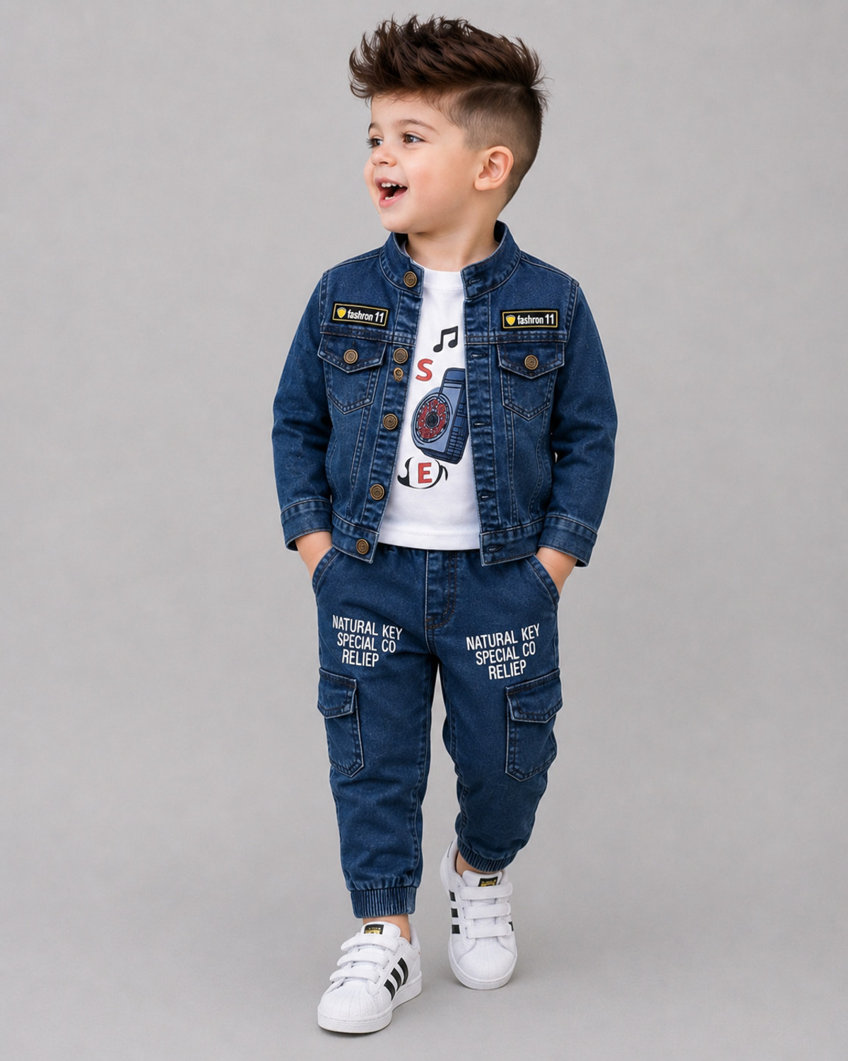 Shirazi Kids Boys Casual Jacket Jeans - Image 1