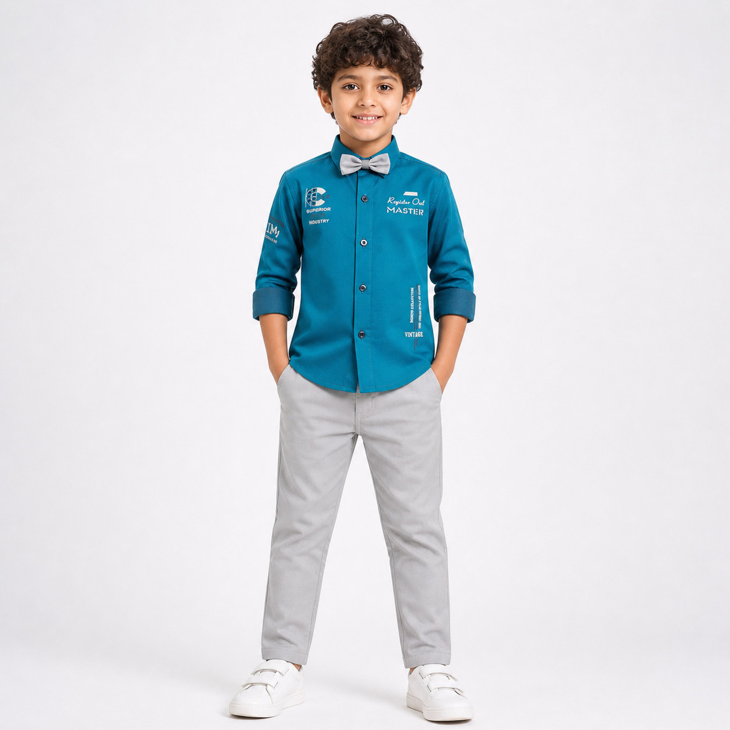 Image of Allkind Boys Casual Shirt Pant (Pink)