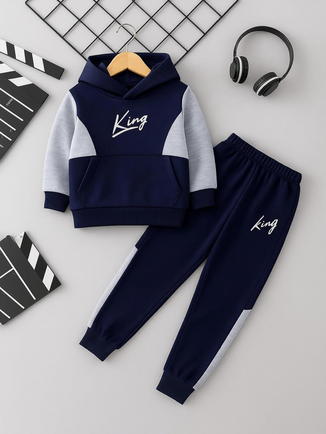 NIID Fashion Baby Boys Blue Sweatshirt Pant - Image 3