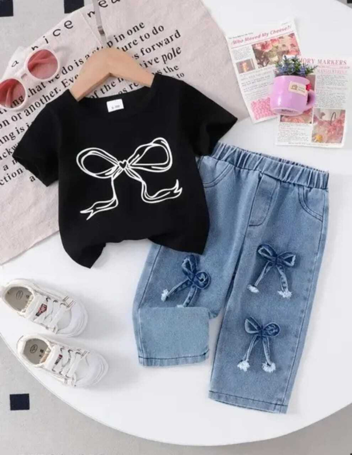 Image of RAHAMANSKSAFIUR Baby Girls Party(Festive) Top Jeans (WINE)
