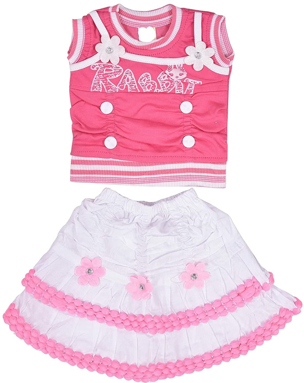 Image of vidyanjali Baby Girls Party(Festive) Top Skirt (PINK)