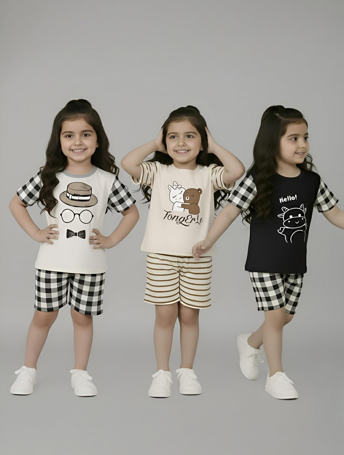 Image of Vasudha Fashion Hub Girls Casual Top Pant (BLACK)