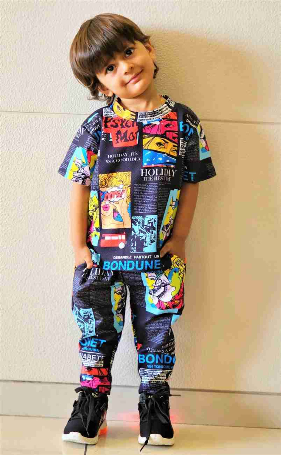 Image of Astylor Baby Boys & Baby Girls Casual T-shirt Trouser (Multicolor)