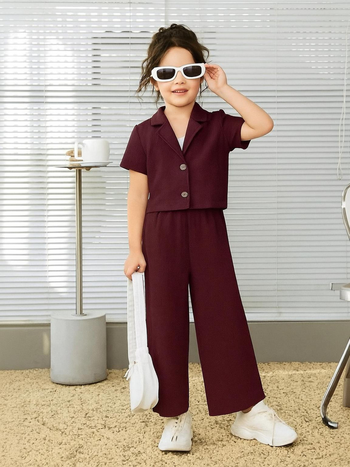 Image of RAHAMANSKSAFIUR Baby Girls Party(Festive) Top Jeans (WINE)