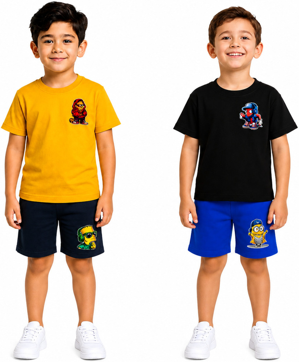 Image of Cute N Tight Boys Casual T-shirt Pant (Navy, Red)