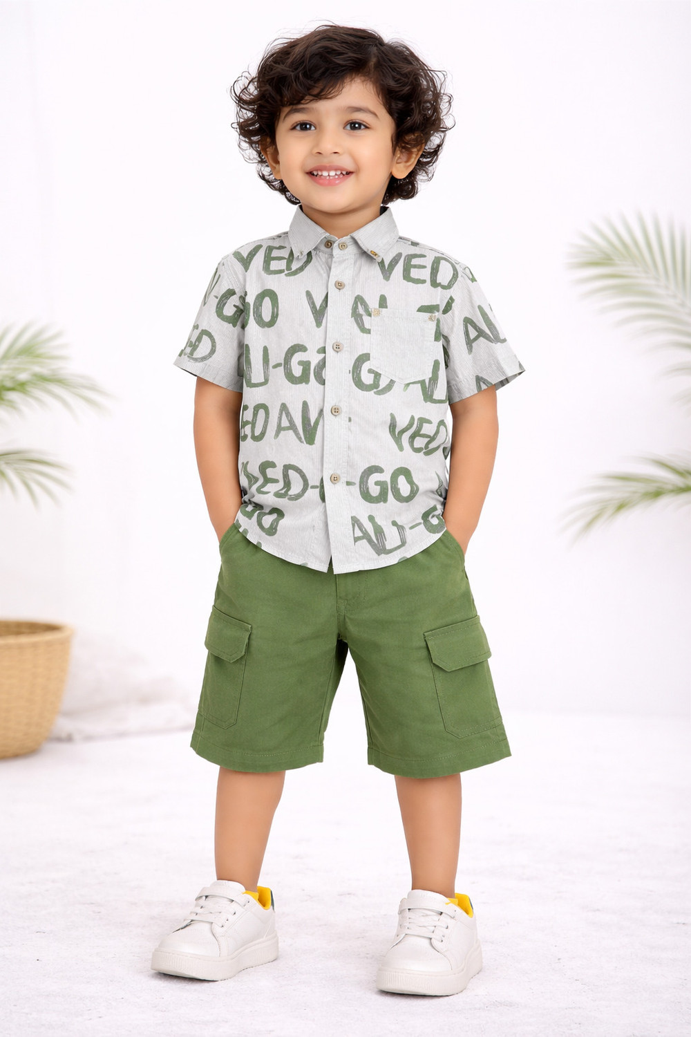 Image of Allkind Boys Casual Shirt Pant (Pink)