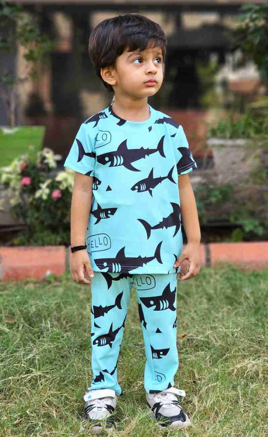 Image of Astylor Baby Boys & Baby Girls Casual T-shirt Trouser (Light Blue)