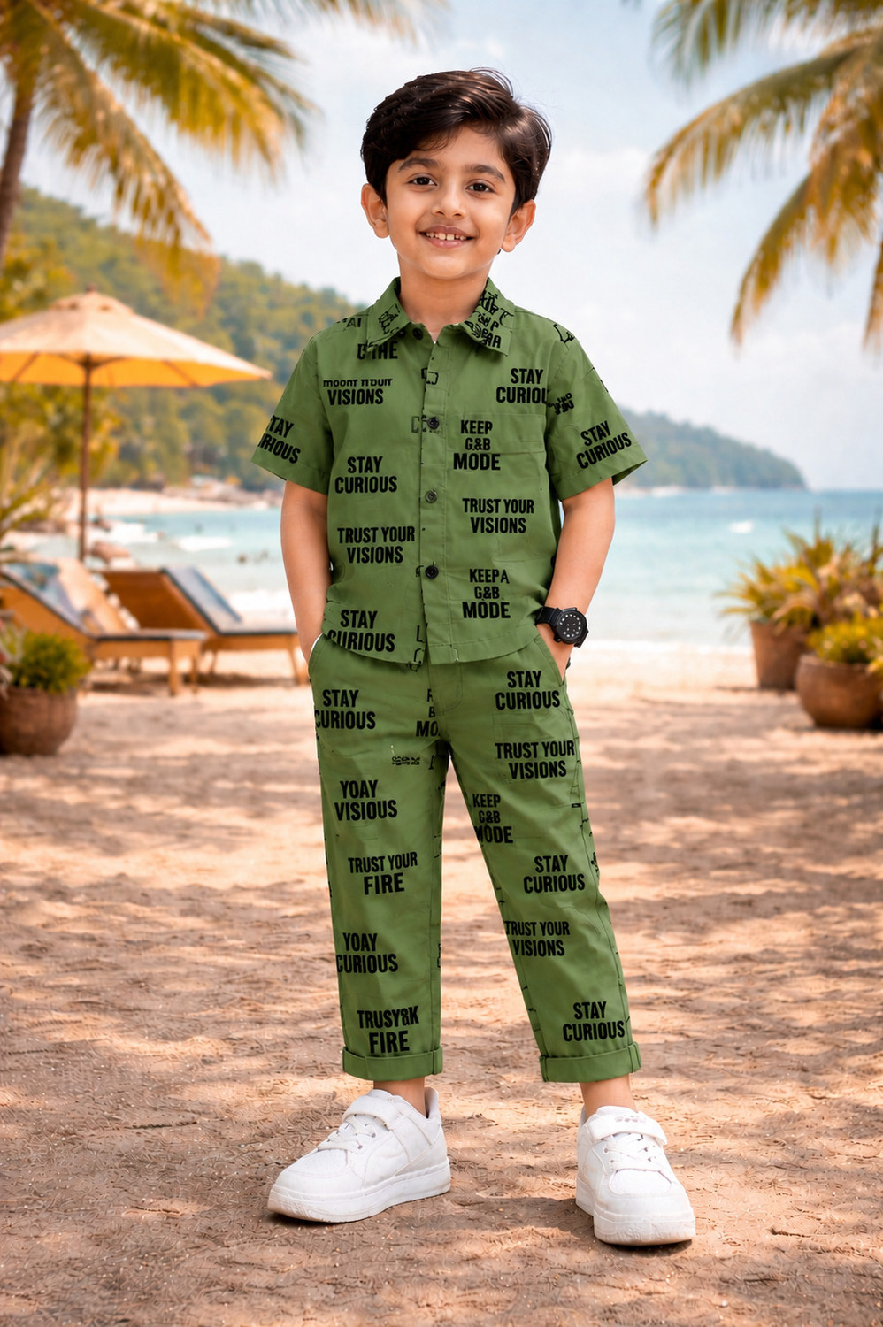 Image of Allkind Boys Casual Shirt Pant (Pink)