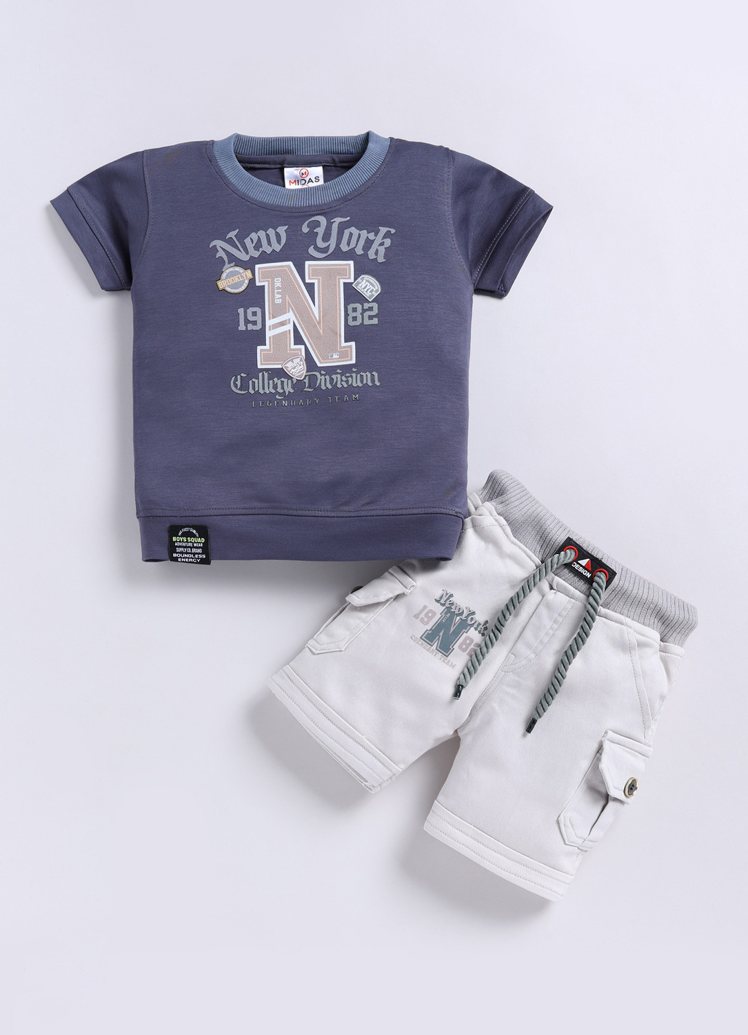 Image of Choo Choo Boys Casual Shirt Shorts (Off White, White, Peach)