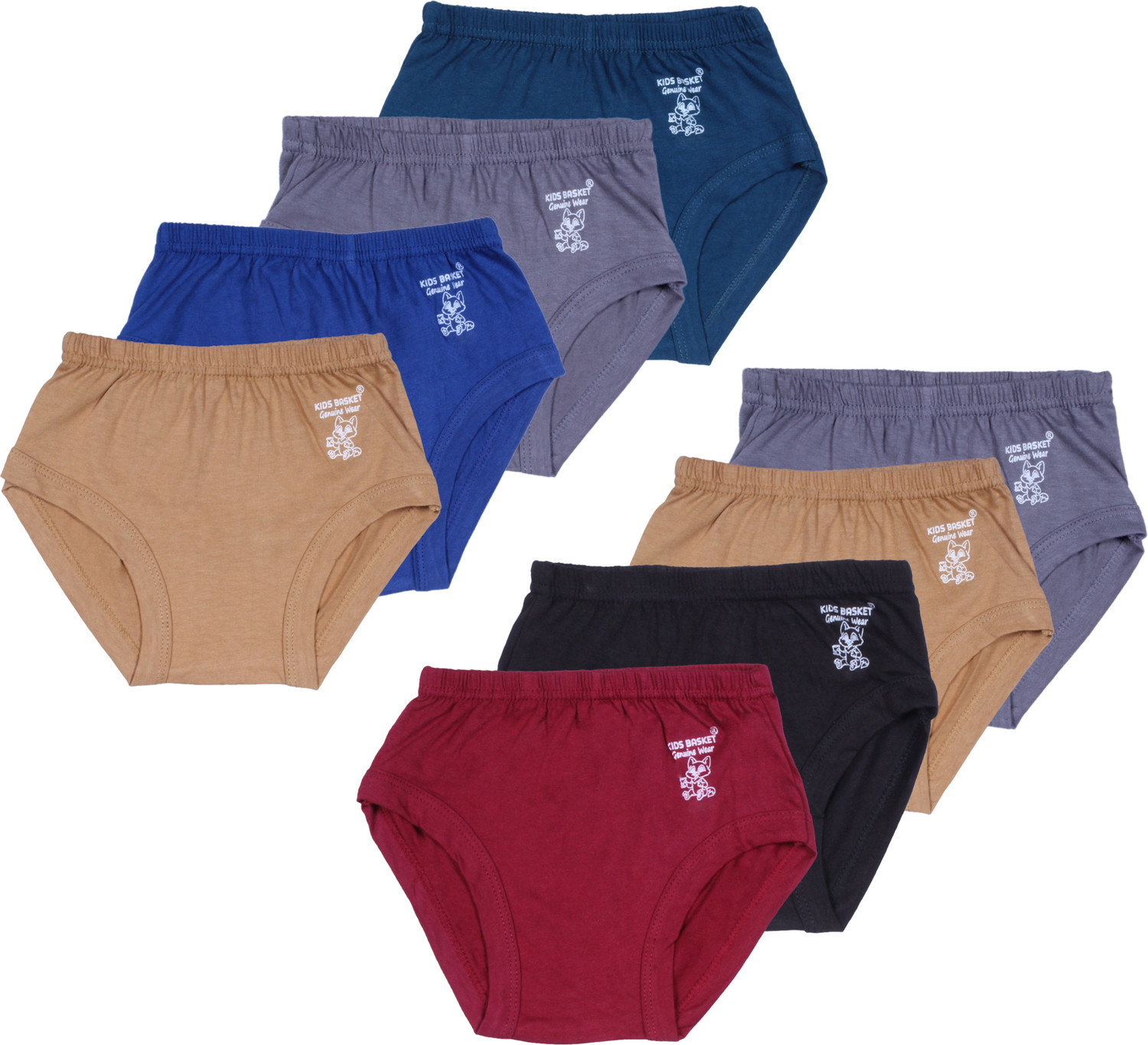 Image of Kids Basket Brief For Boys (Multicolor Pack of 8)