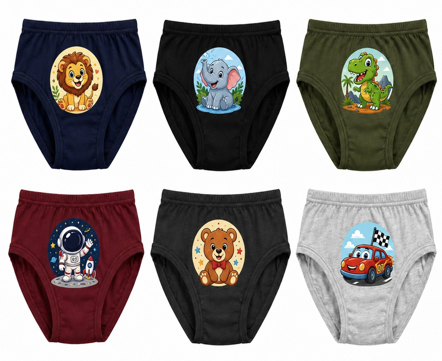 Image of Kids Basket Brief For Boys (Multicolor Pack of 8)