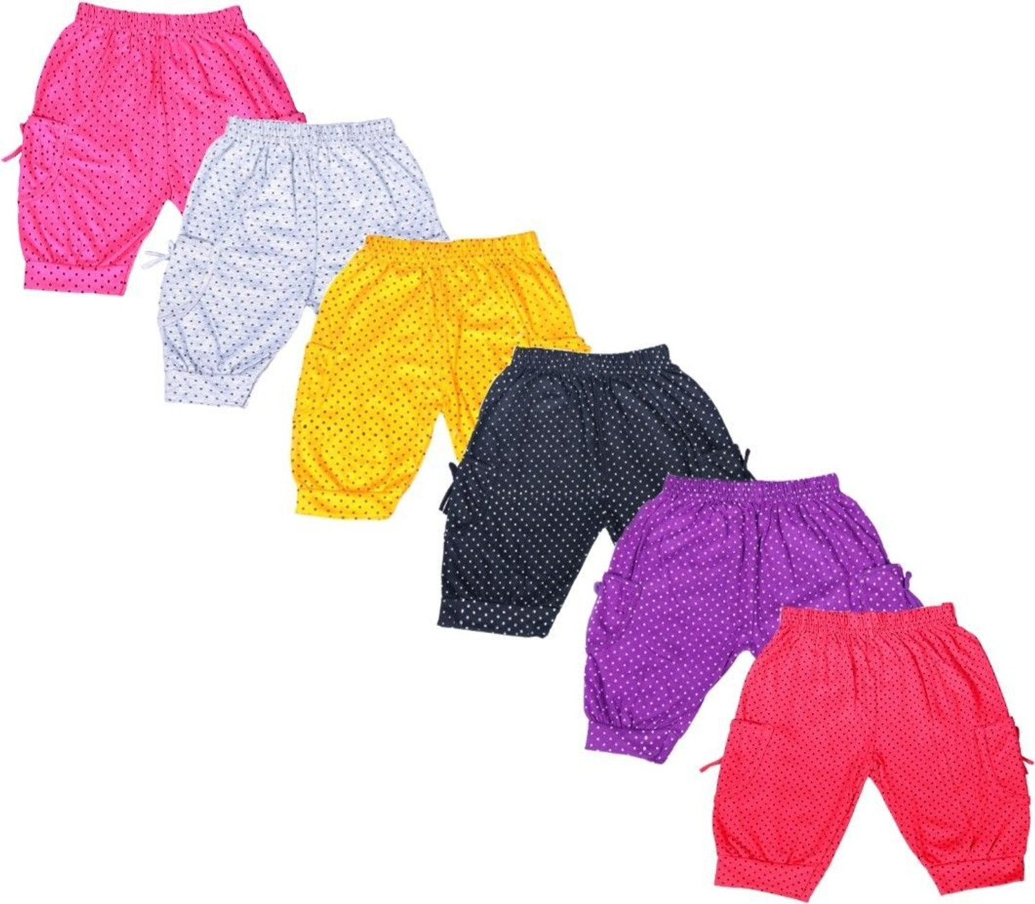 Image of Veecap Capri For Girls Casual Printed Cotton Blend (Multicolor Pack of 5)
