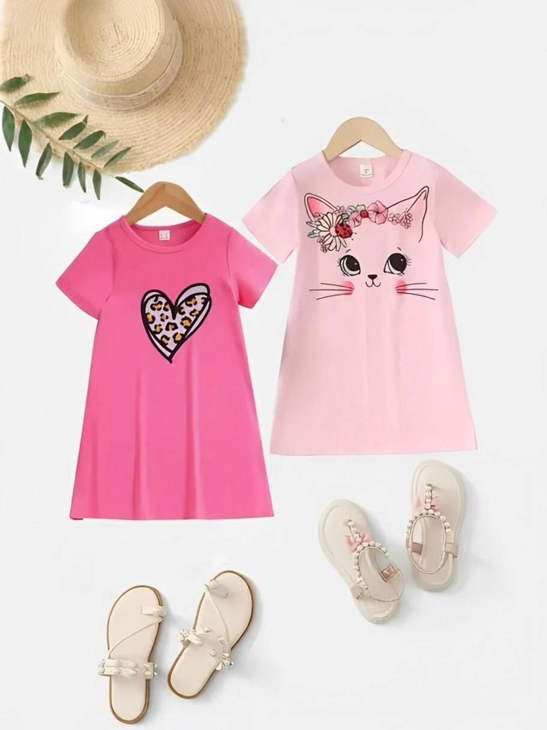Image of CHIRUK Girls Midi /Knee Length Casual Dress (Multicolor, Sleeveless)