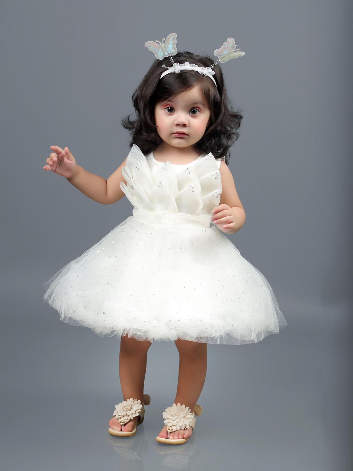 Image of Hipposippo Girls Below Knee Party Dress (Purple, Sleeveless)