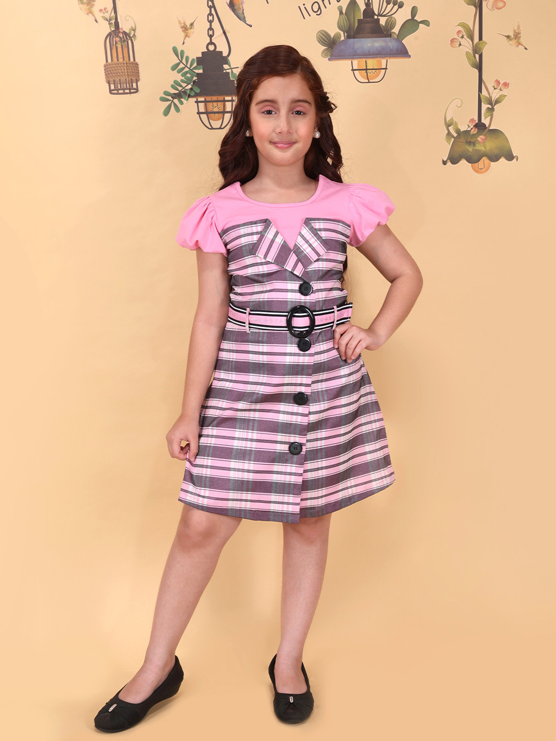 Image of Ministich Baby Girls Midi /Knee Length Party Dress (Yellow, Sleeveless)
