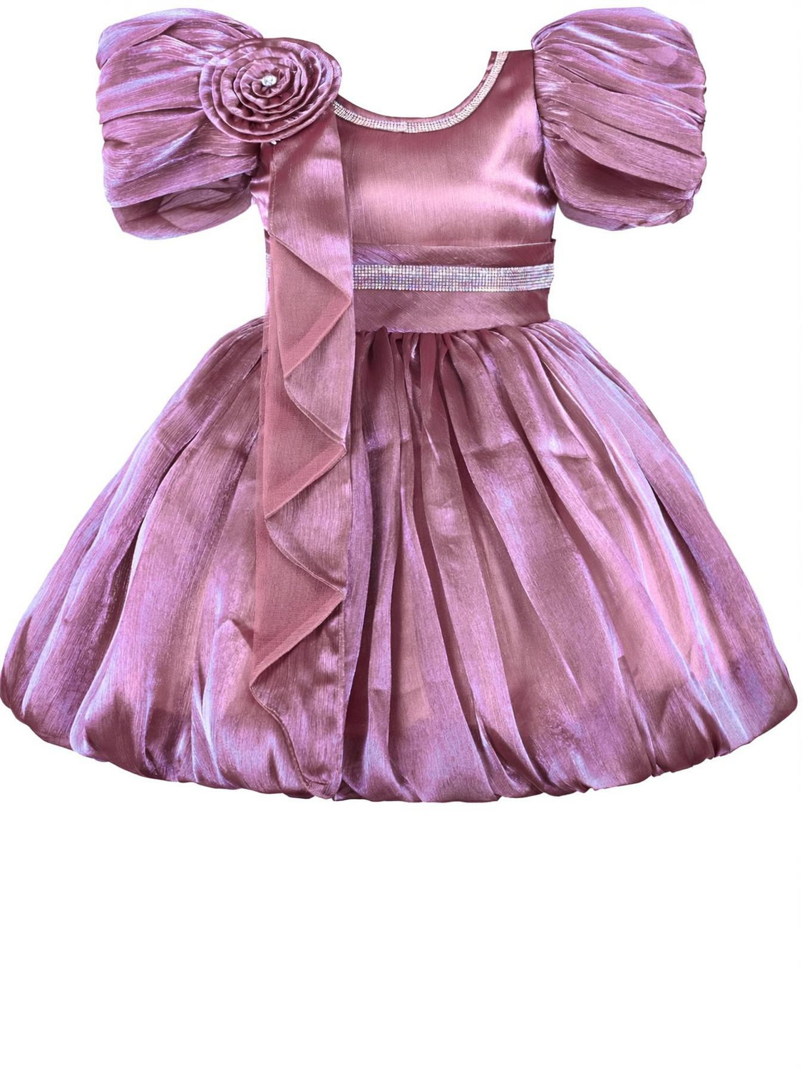 Image of Ministich Baby Girls Midi /Knee Length Party Dress (Yellow, Sleeveless)
