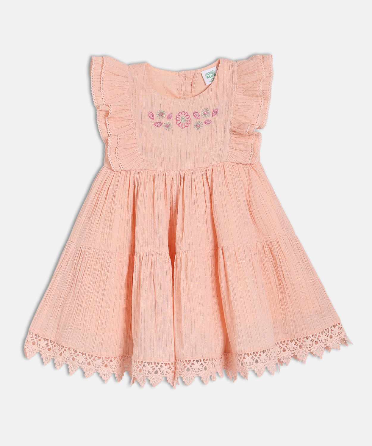 Image of Ministich Baby Girls Midi /Knee Length Party Dress (Yellow, Sleeveless)