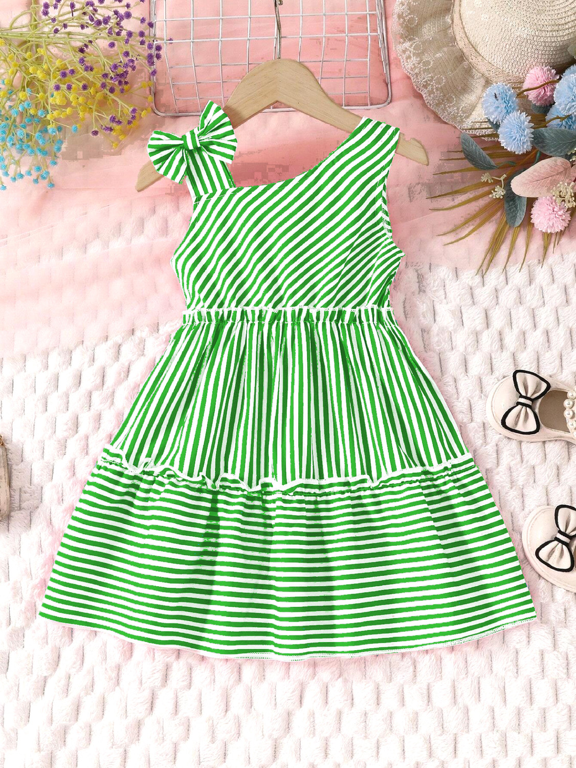 Image of Ministich Baby Girls Midi /Knee Length Party Dress (Yellow, Sleeveless)