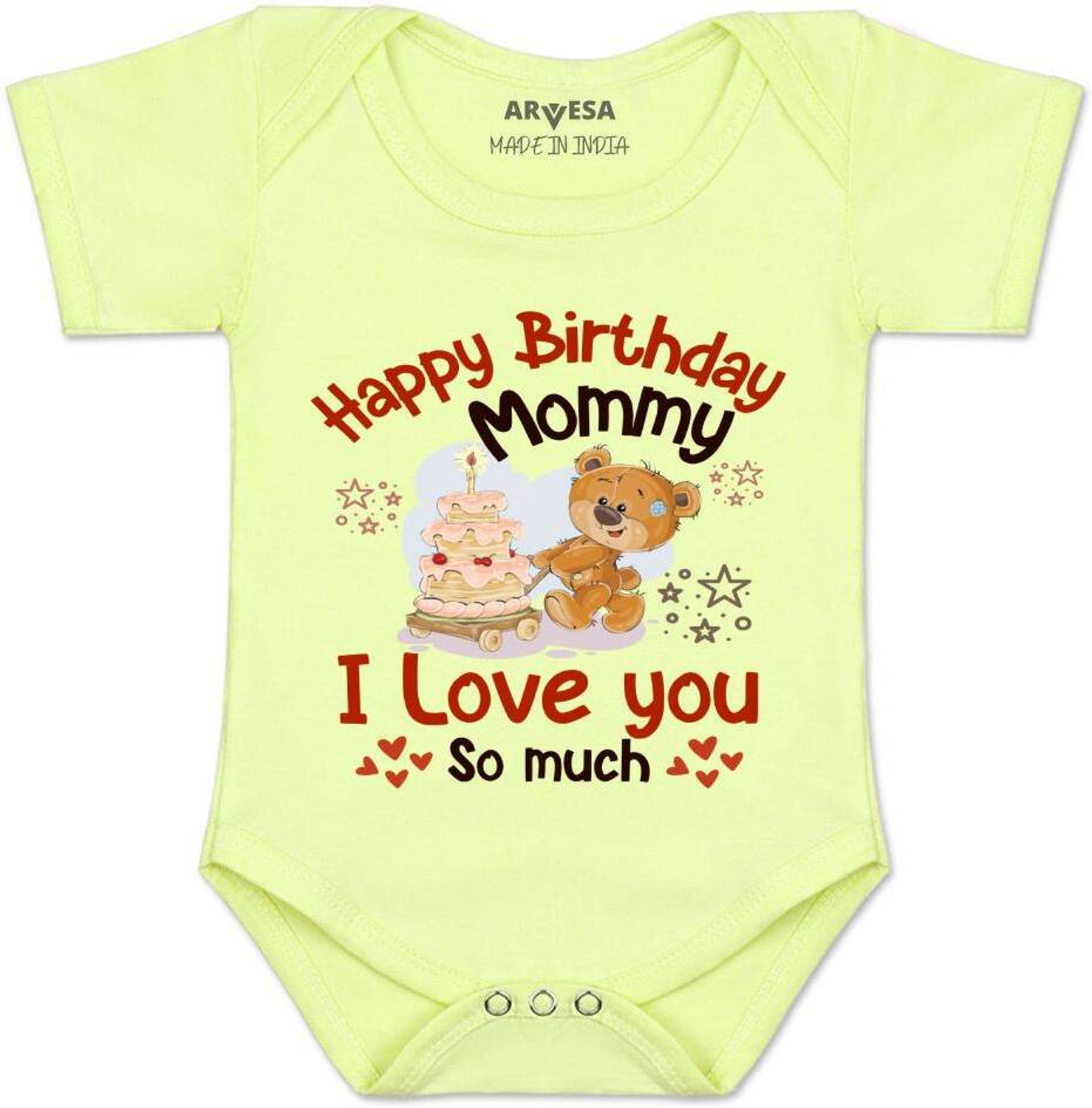 Image of noorclothing Romper For Baby Boys & Baby Girls Casual Printed Cotton Blend (Yellow, Pack of 1)