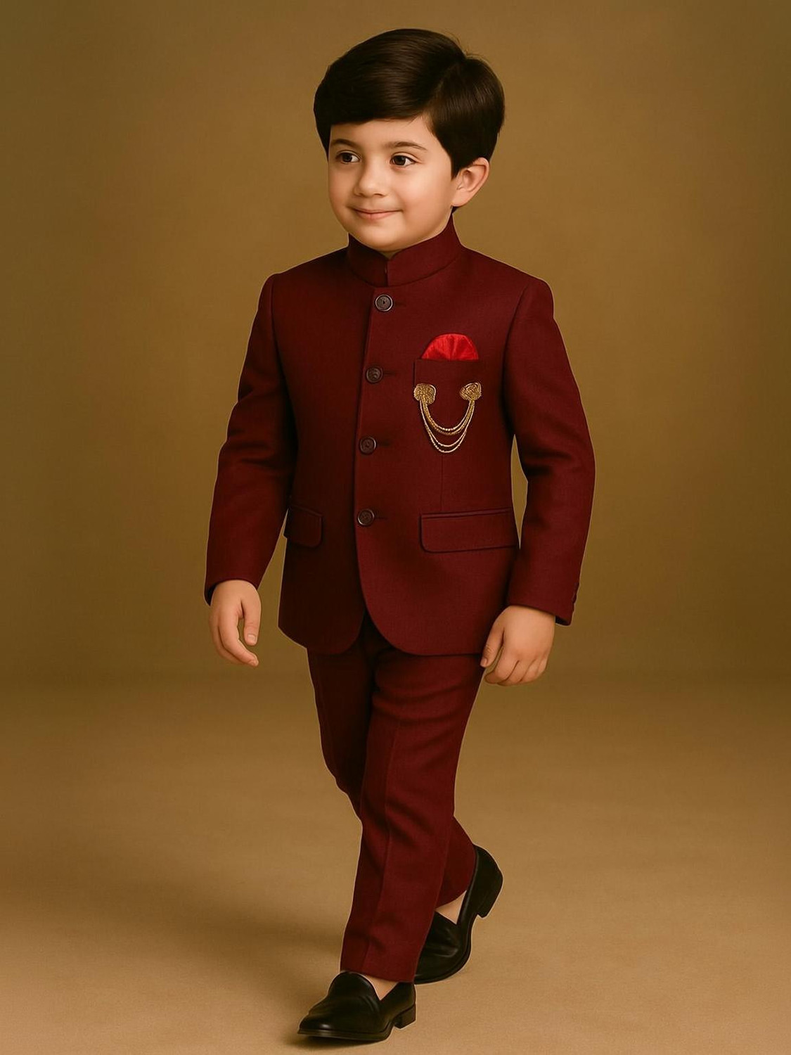 Image of Akshita trading Boys Festive & Party, Wedding Blazer and Pant Set (Dark Blue Pack of 1)