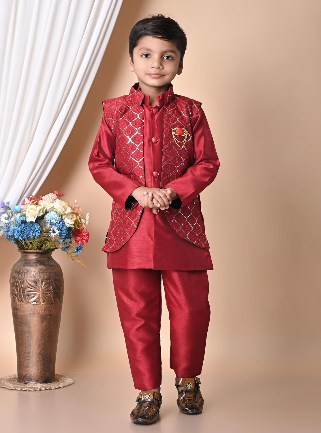 Image of Akshita trading Boys Festive & Party, Wedding Blazer and Pant Set (Dark Blue Pack of 1)