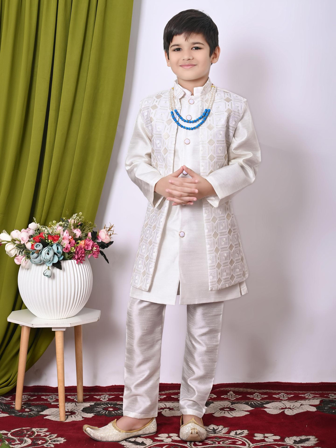 Image of Akshita trading Boys Festive & Party, Wedding Blazer and Pant Set (Dark Blue Pack of 1)