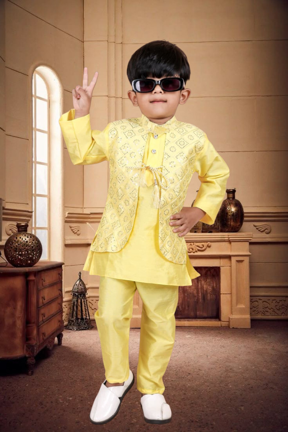 Image of Akshita trading Boys Festive & Party, Wedding Blazer and Pant Set (Dark Blue Pack of 1)
