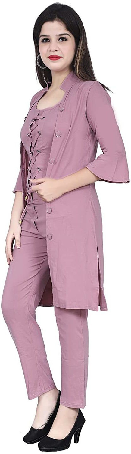 Image of Gunatit Girls Festive & Party Ethnic Jacket, Blouse and Palazzo Set (Multicolor Pack of 1)