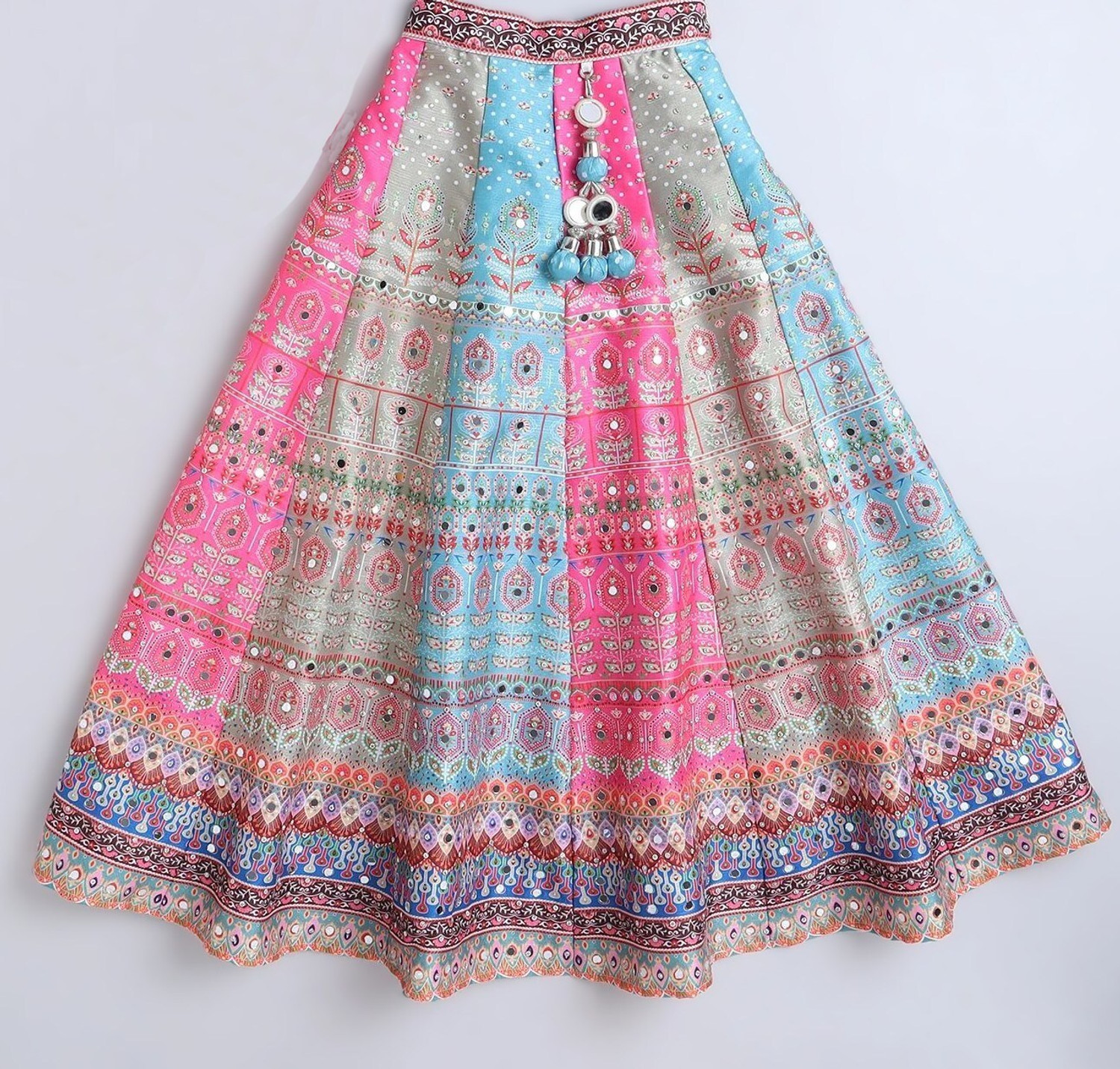 Image of Jay Nagnath fab Indi Girls Lehenga Choli Ethnic Wear Embellished, Printed Lehenga, Choli and Dupatta Set (Multicolor, Pack of 1)