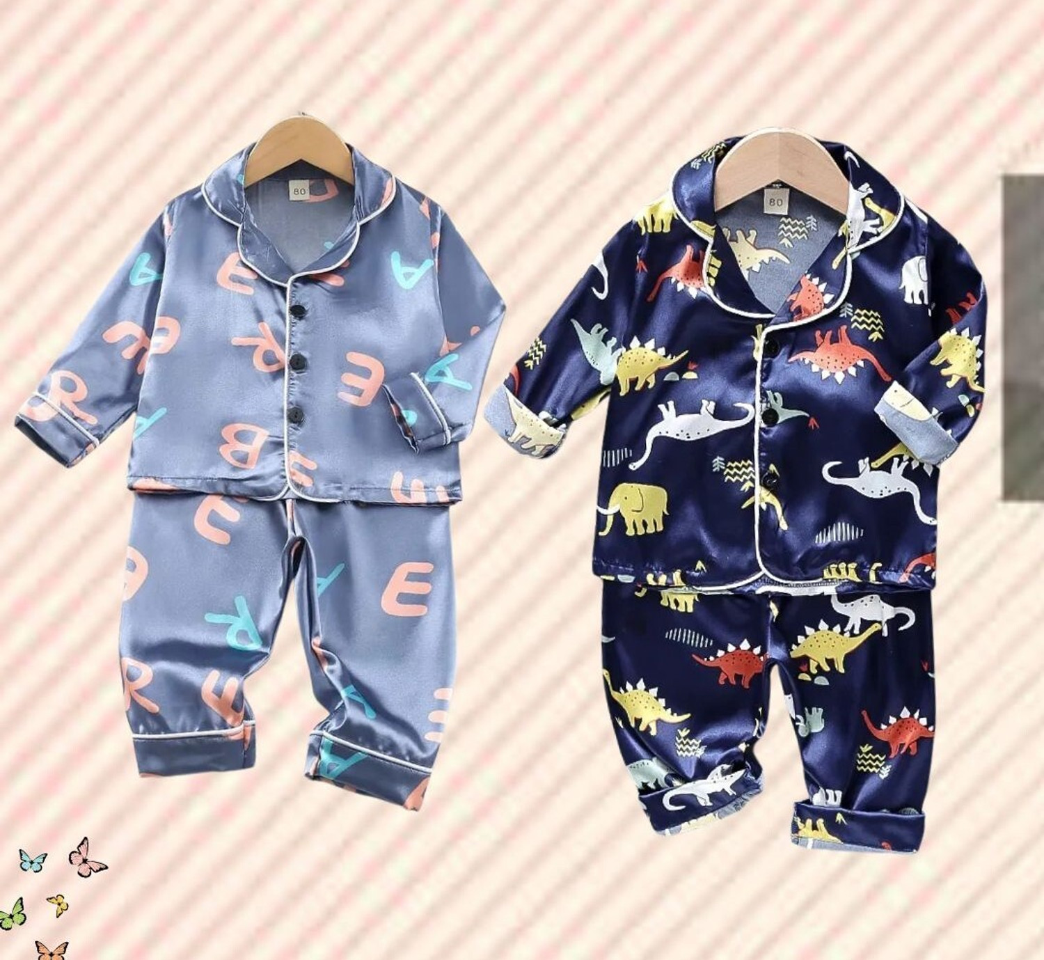 Image of 3BROS Baby Boys & Baby Girls Printed Cotton Kids Nightwear (Multicolor Pack of 1)