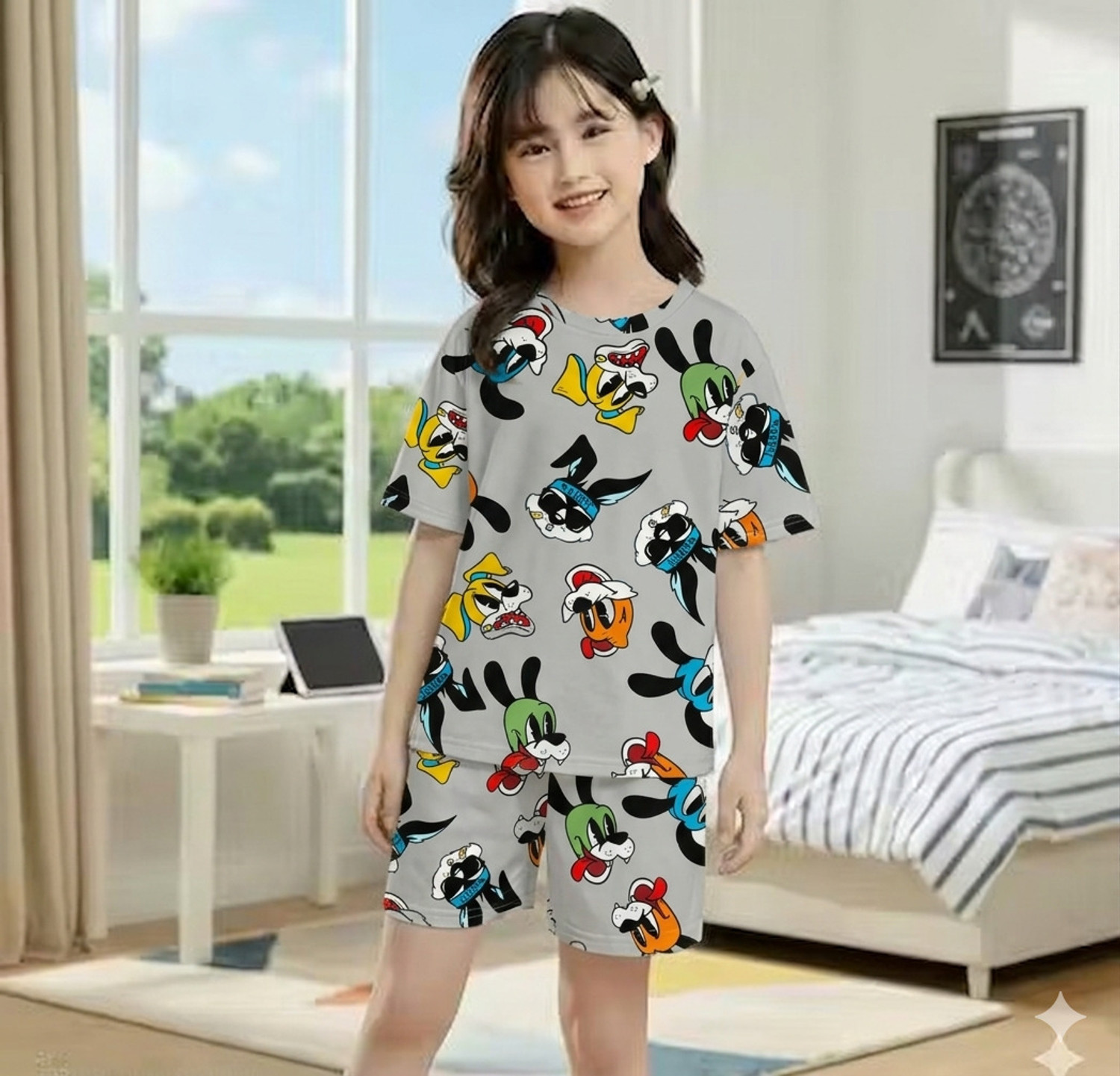 Image of 3BROS Baby Boys & Baby Girls Printed Cotton Kids Nightwear (Multicolor Pack of 1)