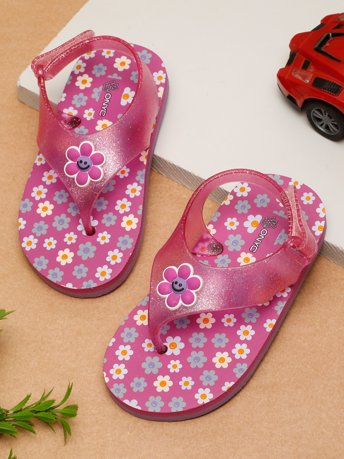 Image of Well Wear Velcro Strappy Sandals For Girls (Black , 7-8 Years)