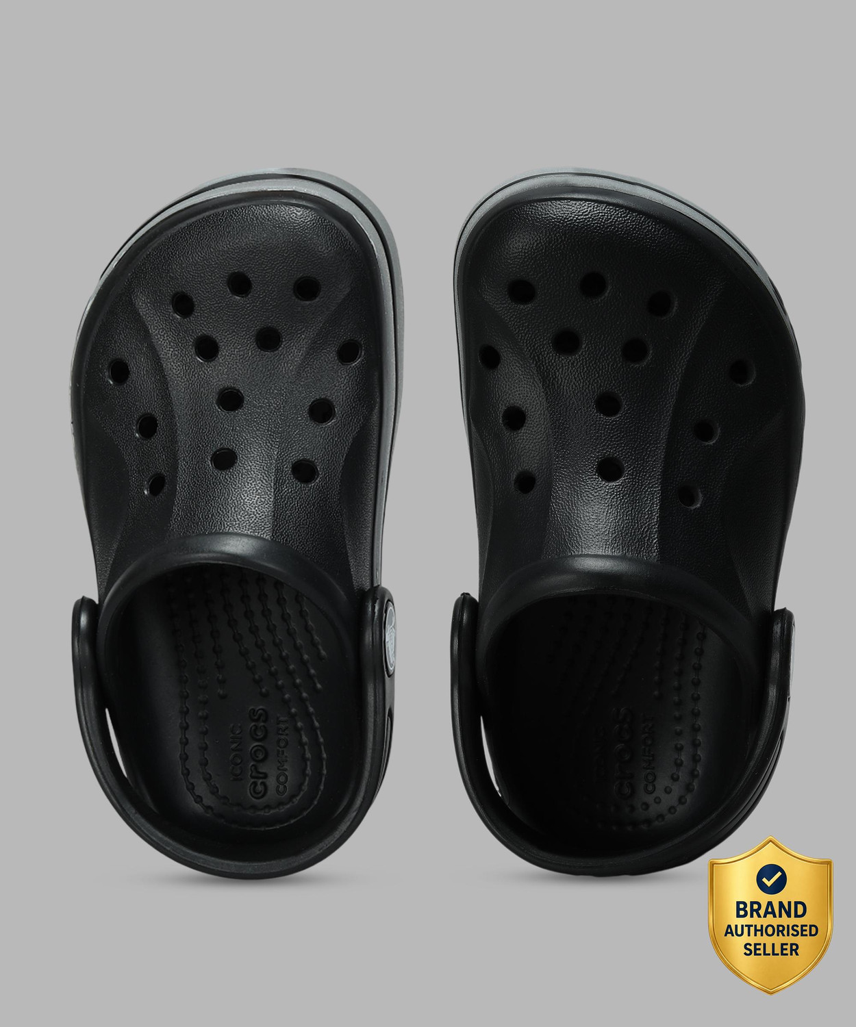Image of CROCS Velcro Strappy Sandals For Boys & Girls (Grey , 6-9 Months)