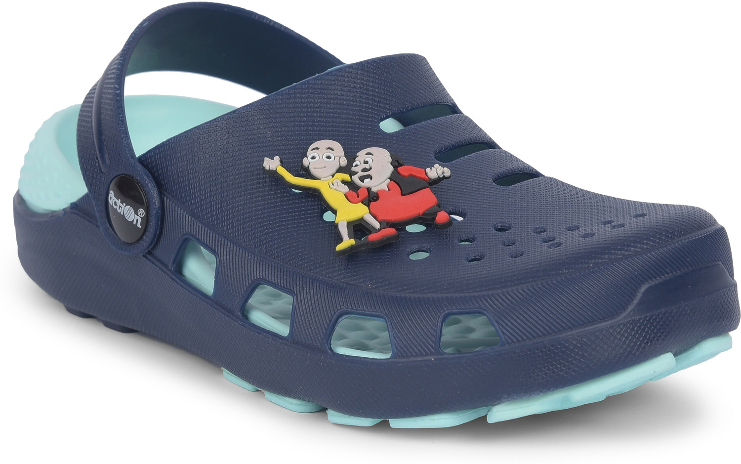 Image of Action Plus Motu Patlu Slip-on Clogs For Boys & Girls (Blue , 6-7 Years)