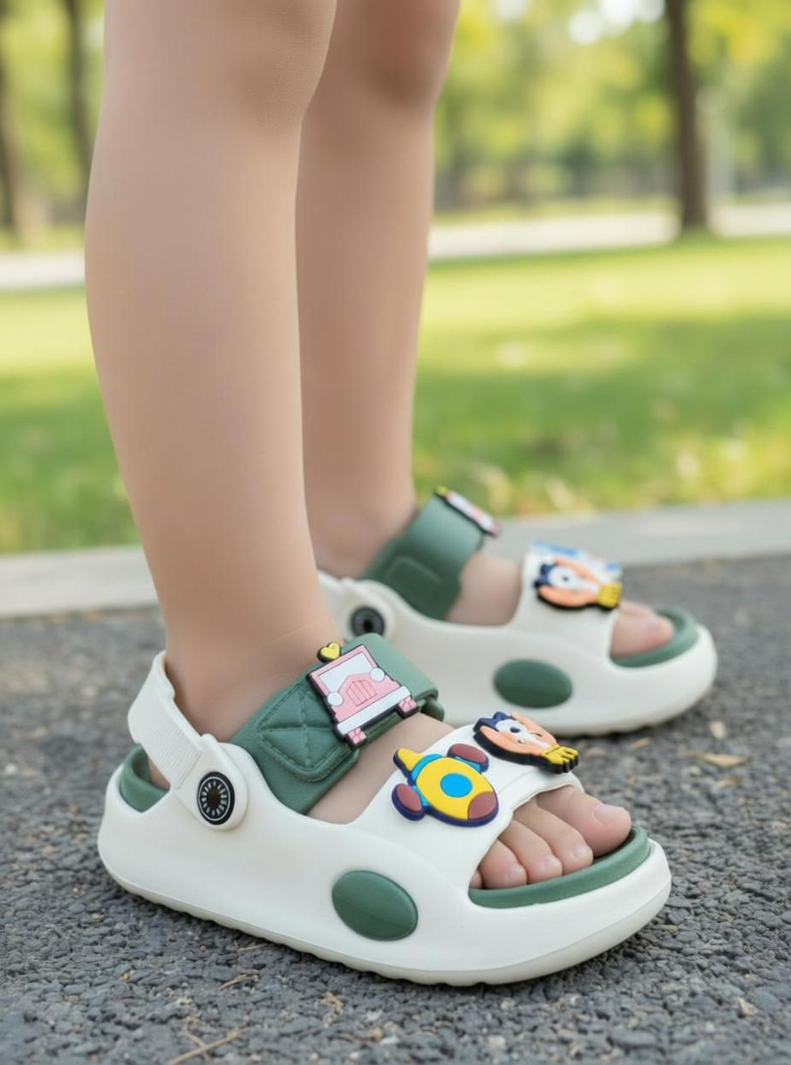Image of Rizona Goofy Sling Back Clogs For Boys & Girls (Beige , 2.5-3 Years)