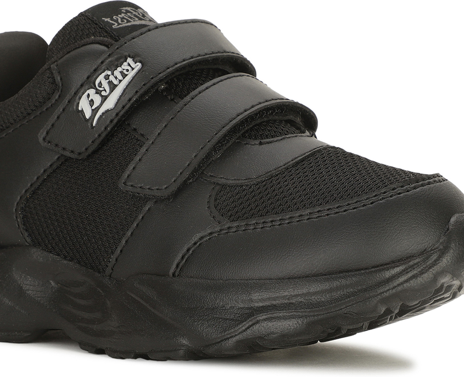 Image of Bata Velcro Oxford Shoes For Boys & Girls (Black, 13-14 Years)